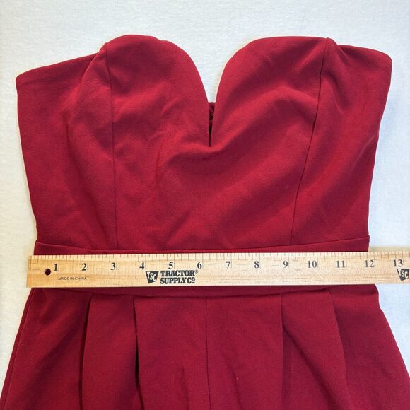 LOVE CHESLEY Strapless Hi Waist Tapered Jumpsuit Womens Small Red/retroglam EUC - Picture 6 of 6